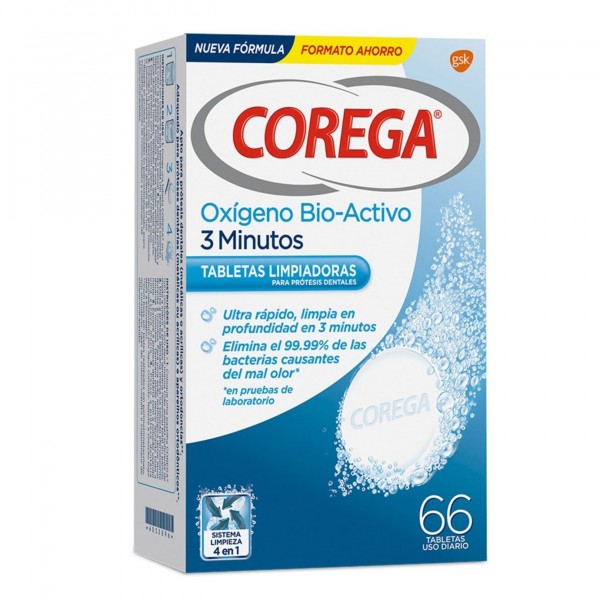 Corega Oxigeno Bio-activo 66 Tabletas